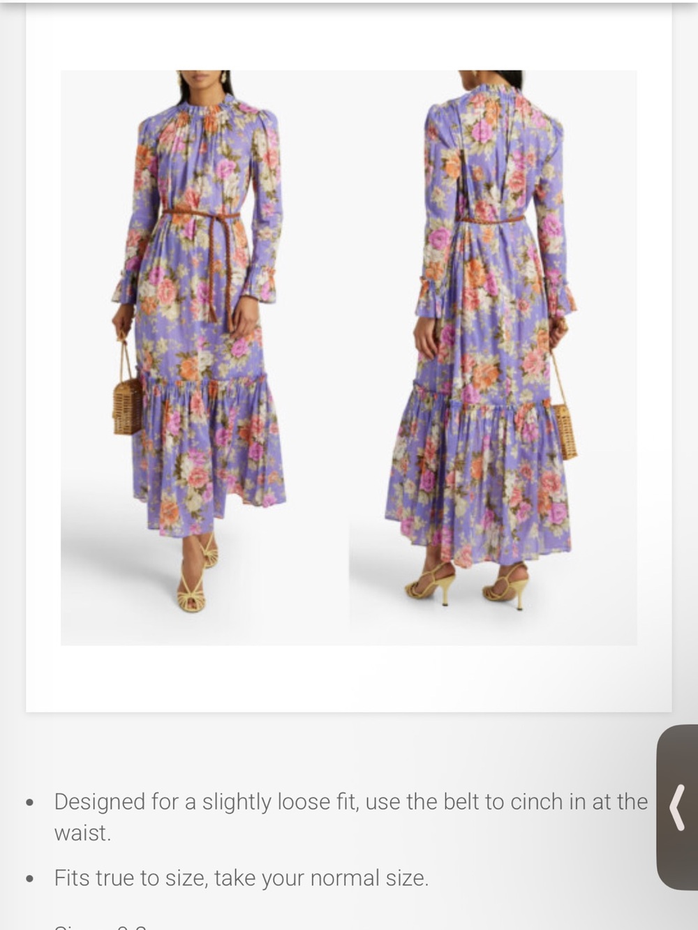 Zimmermann Floral Long-Sleeve Tiered Maxi Dress - Lavender